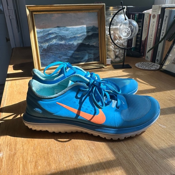 Nike Shoes - Blue and Orange Nike Running Shoes